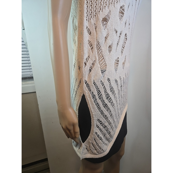 Zara Cream Crochet Knit Tank Top Festival Boho Sleeveless Size Large - Picture 9 of 12